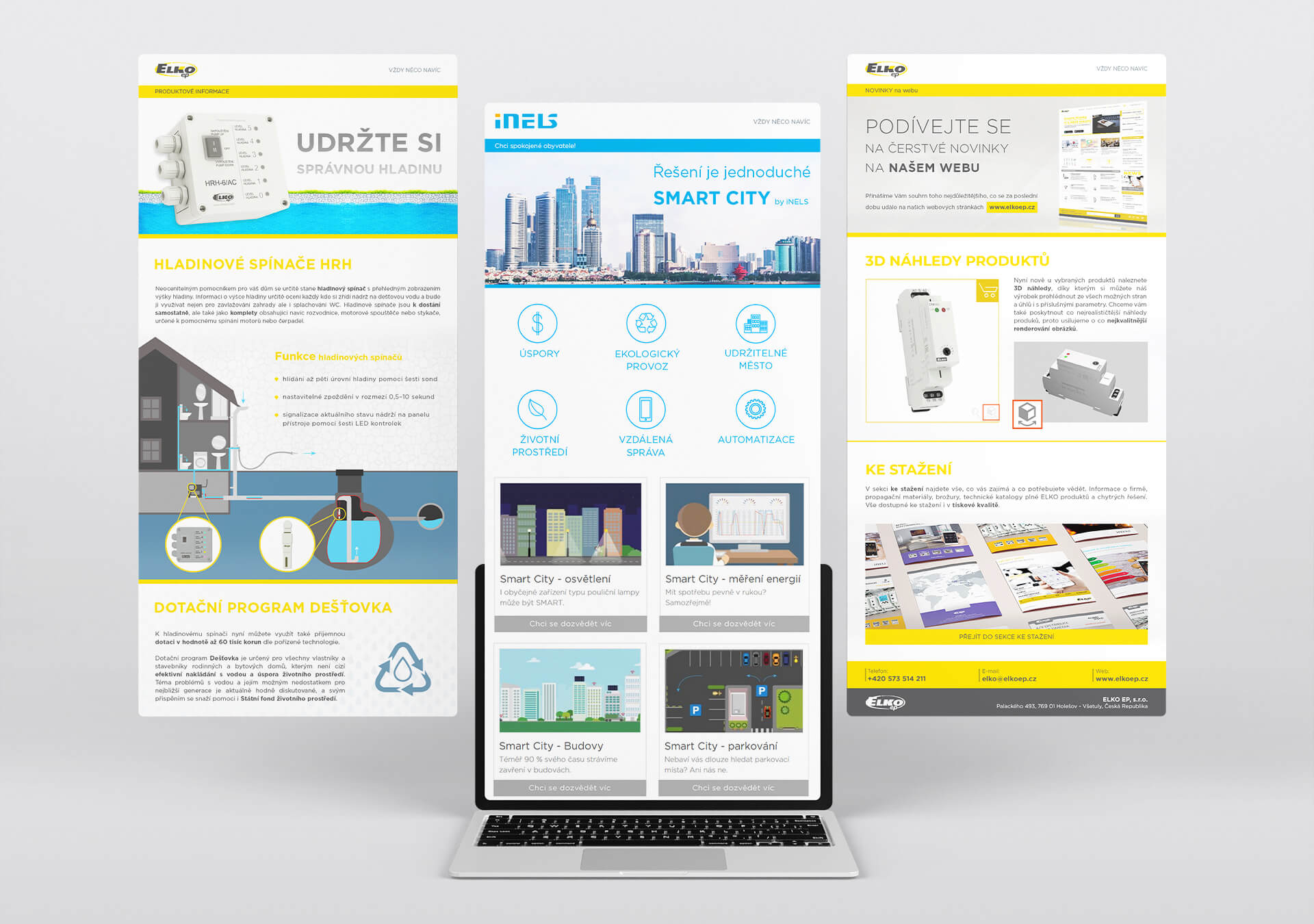 elko-ep-firemni-newslettery-grafika Grafické zpracování e-mailových newsletterů pro ELKO EP a iNELS – ukázka pravidelné komunikace novinek a produktů výrobce elektroniky.