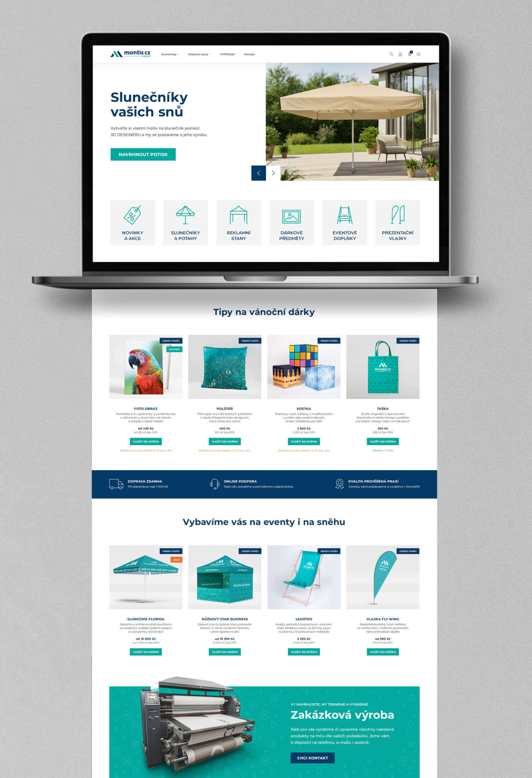 montis-print-redesign-eshopu-web-design UI/UX refresh e-shopu MONTIS Print – moderní prezentace produktů stínicí techniky a zakázkové výroby.