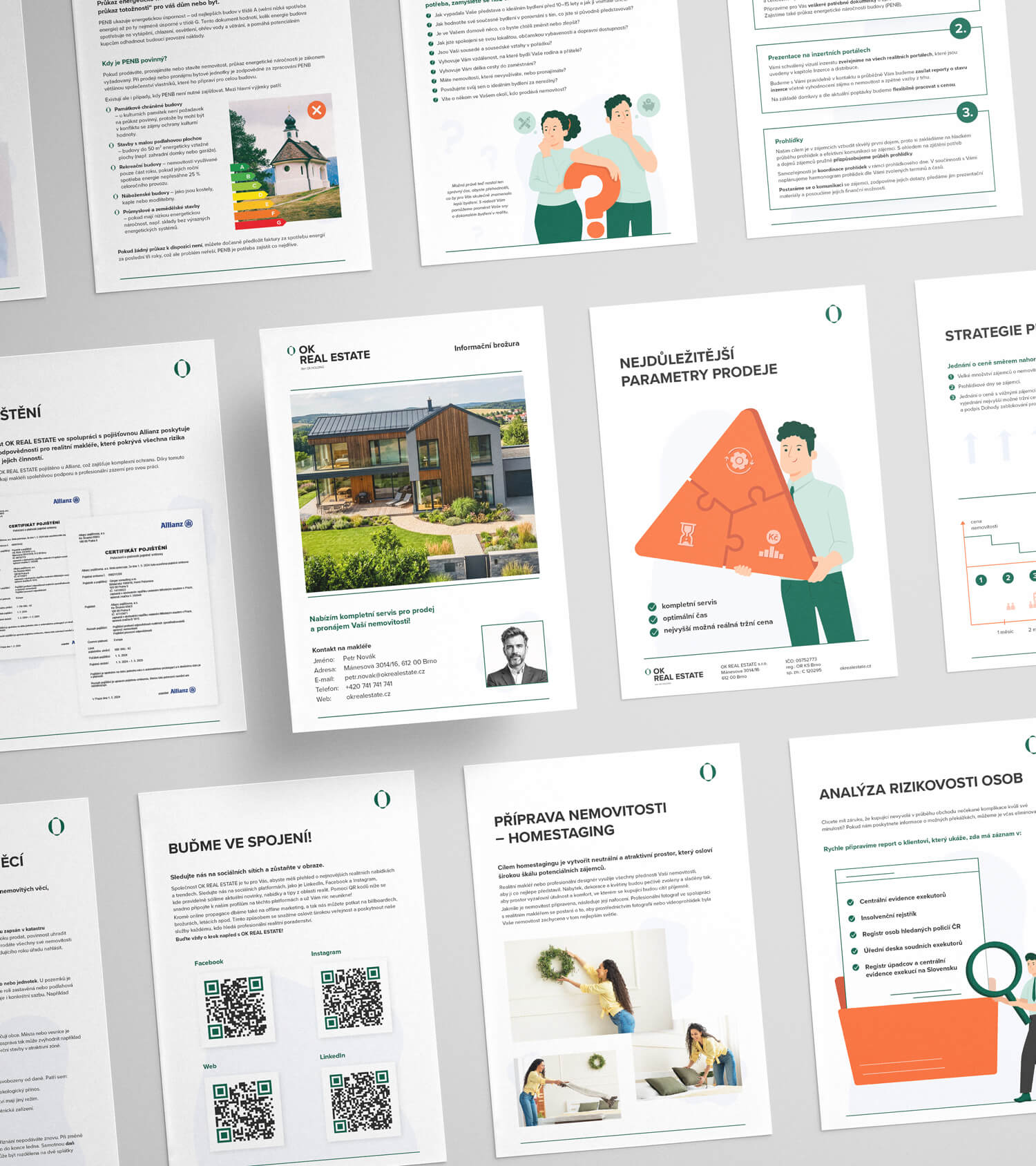 ok-holding-realitni-brozura-sablona_canva Editovatelná šablona realitní brožury v Canvě pro OK REAL ESTATE – ukázka praktické aplikace vizuální identity pro potřeby obchodníků.