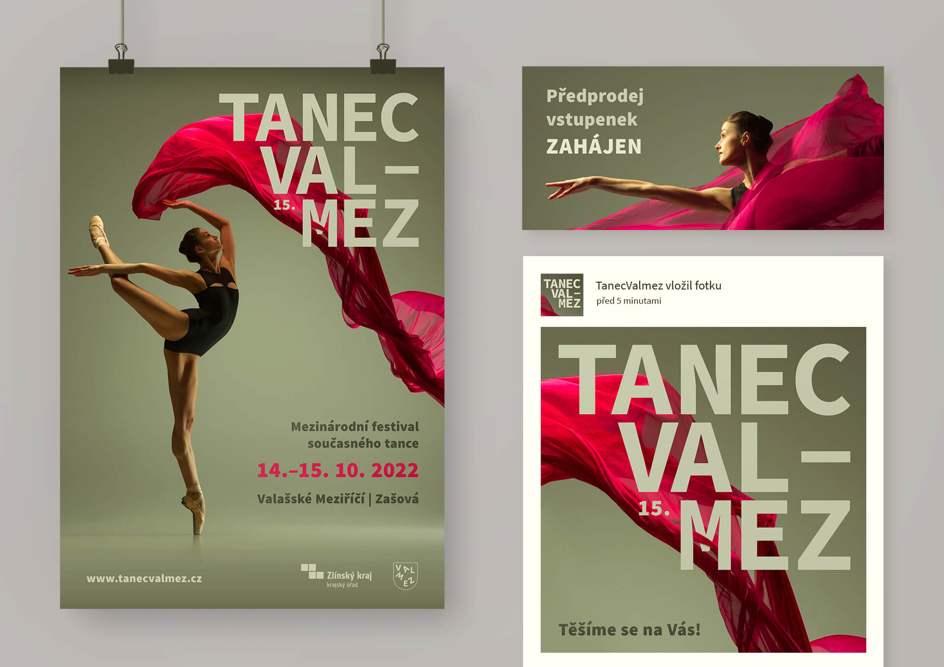 tanec-valmez-propagacni-grafika Grafický design pro taneční projekt Tanec Valmez – vizuální podpora lokální akce pomocí plakátu a bannerů na web a Facebook.