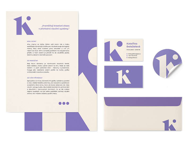 Ukázka balíčku vizuální identity v portfoliu grafika – profesionální branding, firemní logo, tiskoviny a grafické šablony pro firmy.