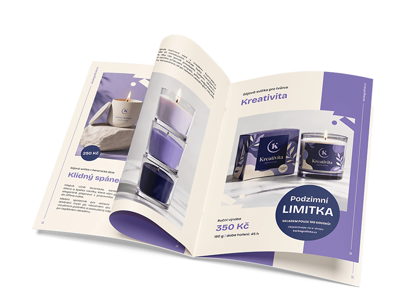Grafický návrh a profesionální sazba firemních tiskovin – ukázka produktové brožury.