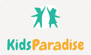 Logo KidsParadise – eshop prodávající dřevěné hračky pro děti.
